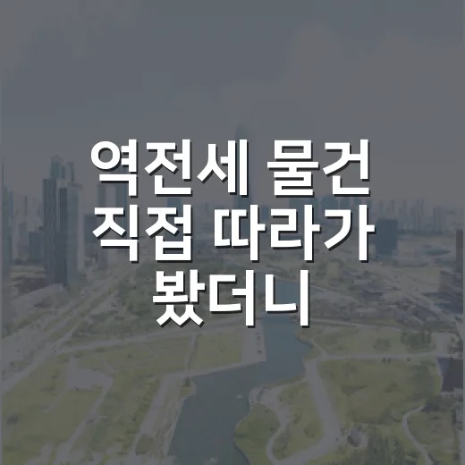 역전세 물건 직접 따라가 봤더니, 싸 보이는 집일수록 먼저 봐야 할 게 있더라 - 요약