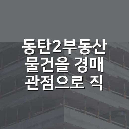 동탄2부동산 물건을 경매 관점으로 직접 훑어봤더니 보인 것들 - 요약