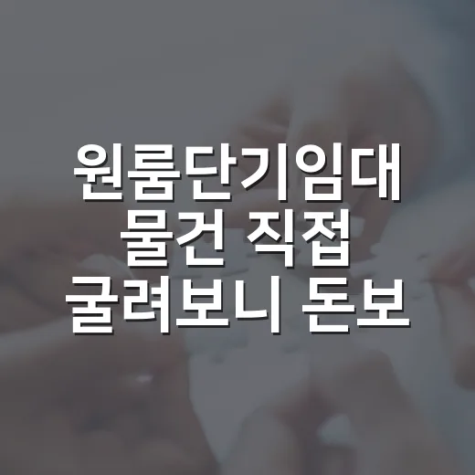 원룸단기임대 물건 직접 굴려보니 돈보다 먼저 보이는 위험들 - 요약