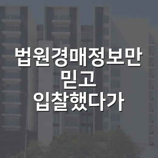 법원경매정보만 믿고 입찰했다가 현장에서 식은땀 난 이야기 - 요약