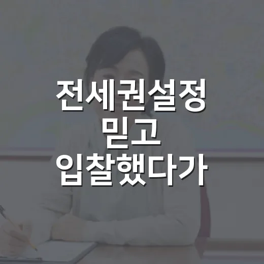 전세권설정 믿고 입찰했다가 현장에서 다시 본 이야기 - 요약