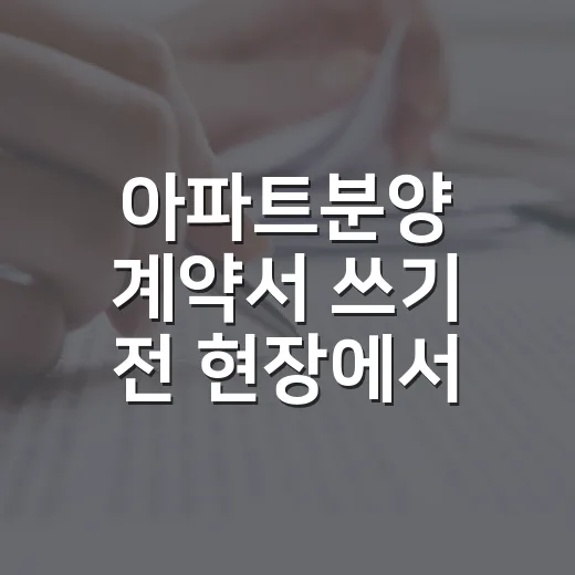 아파트분양 계약서 쓰기 전 현장에서 직접 계산해본 진짜 비용 이야기 - 요약