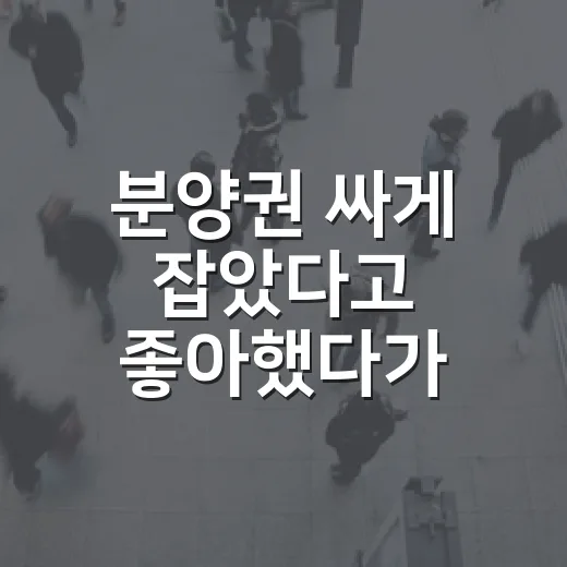 분양권 싸게 잡았다고 좋아했다가 현금흐름 다시 계산한 이야기 - 요약