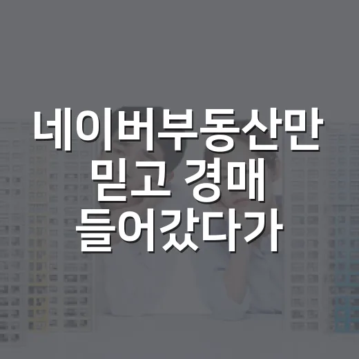 네이버부동산만 믿고 경매 들어갔다가 현장에서 식은땀 난 이야기 - 요약