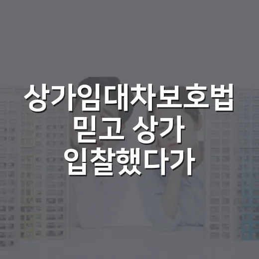 상가임대차보호법 믿고 상가 입찰했다가 계산기 다시 두드린 이야기 - 요약