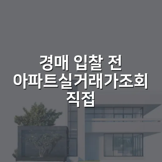 경매 입찰 전 아파트실거래가조회 직접 해봤더니, 숫자 하나가 입찰가를 바꿨습니다 - 요약