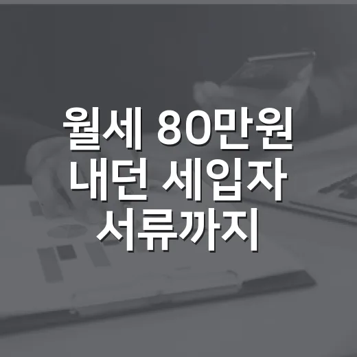 월세 80만원 내던 세입자 서류까지 직접 챙겨봤더니 환급 차이가 꽤 컸습니다 - 요약