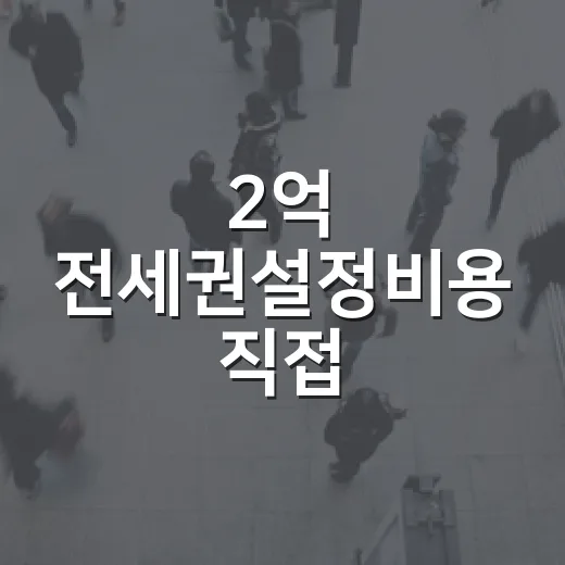 2억 전세권설정비용 직접 계산해봤더니, 생각보다 중요한 건 따로 있었습니다 - 요약