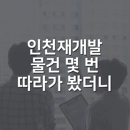 인천재개발 물건 몇 번 따라가 봤더니, 초보가 놓치는 돈의 순서가 보였습니다 - 요약