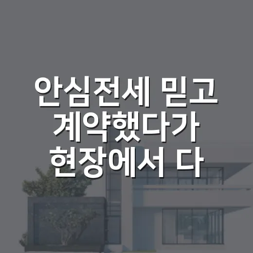 안심전세 믿고 계약했다가 현장에서 다시 확인한 진짜 이야기 - 요약