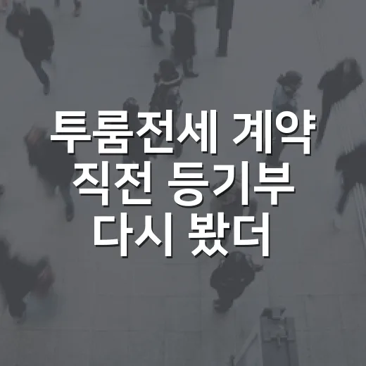 투룸전세 계약 직전 등기부 다시 봤더니 보증금이 다르게 보였다 - 요약