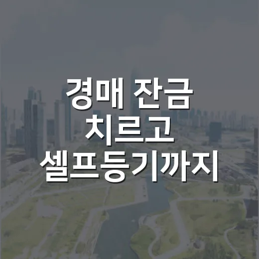 경매 잔금 치르고 셀프등기까지 직접 해봤더니, 아낀 돈보다 더 컸던 것 - 요약