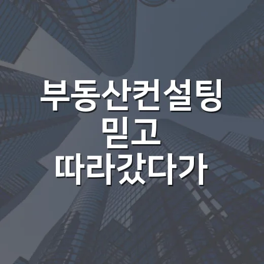 부동산컨설팅 믿고 따라갔다가 입찰장 앞에서 멈춘 이야기 - 요약