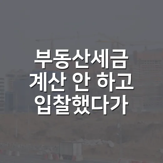 부동산세금 계산 안 하고 입찰했다가 잔금 날 식은땀 난 이야기 - 요약