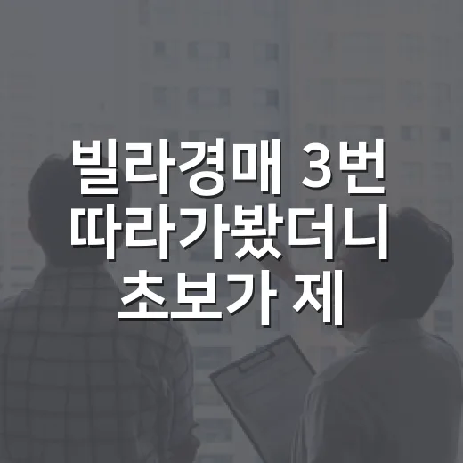 빌라경매 3번 따라가봤더니 초보가 제일 먼저 보는 건 따로 있었습니다 - 요약
