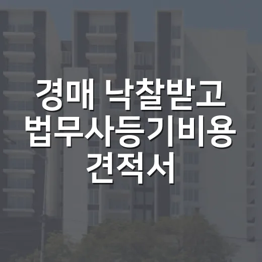 경매 낙찰받고 법무사등기비용 견적서 받아봤더니 진짜 봐야 할 줄이 보였습니다 - 요약