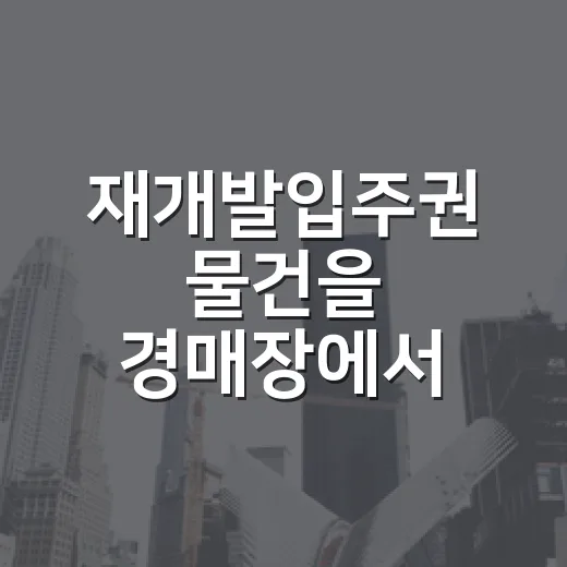 재개발입주권 물건을 경매장에서 직접 따라가 봤더니 보인 진짜 위험 - 요약