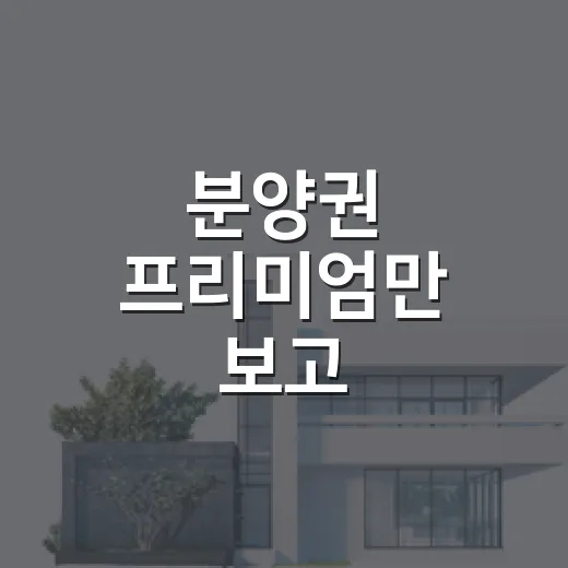 분양권 프리미엄만 보고 들어갔다가 잔금 앞에서 식은땀 난 이야기 - 요약