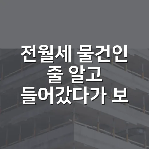 전월세 물건인 줄 알고 들어갔다가 보증금 폭탄 피한 이야기 - 요약