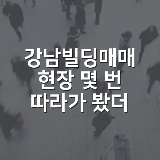 강남빌딩매매 현장 몇 번 따라가 봤더니, 초보가 제일 먼저 놓치는 것들 - 요약