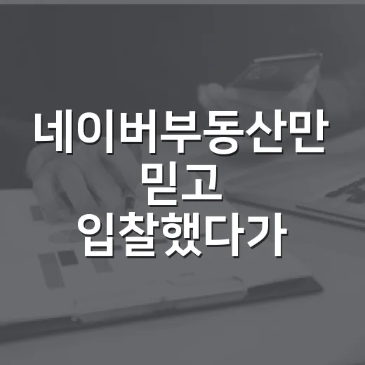 네이버부동산만 믿고 입찰했다가 현장에서 식은땀 난 이야기 - 요약