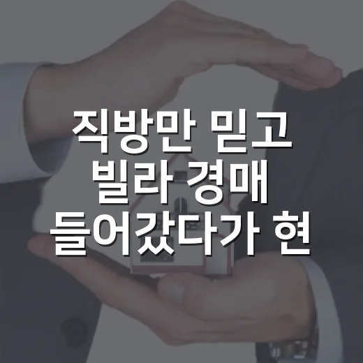 직방만 믿고 빌라 경매 들어갔다가 현장에서 다시 계산한 이야기 - 요약