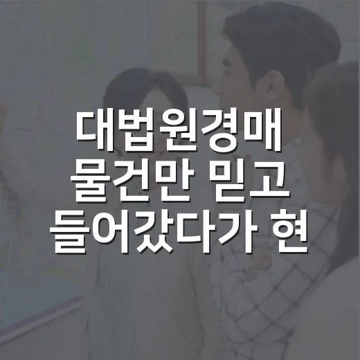 대법원경매 물건만 믿고 들어갔다가 현장에서 다시 본 이야기 - 요약