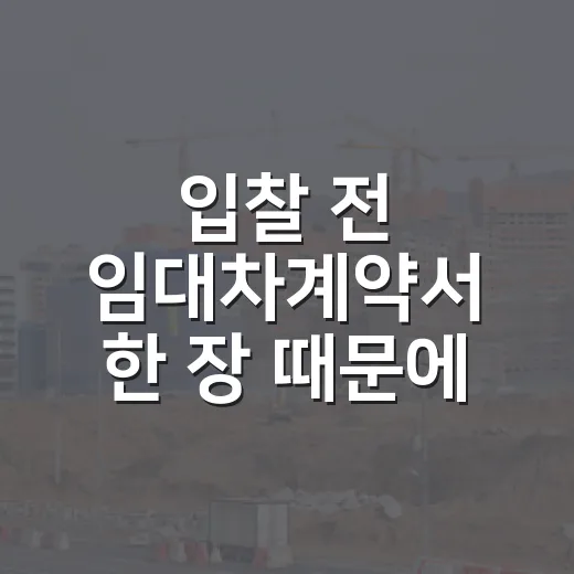 입찰 전 임대차계약서 한 장 때문에 발목 잡힌 진짜 이야기 - 요약