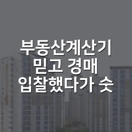 부동산계산기 믿고 경매 입찰했다가 숫자 다시 뜯어본 이야기 - 요약