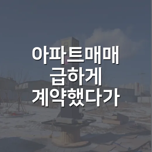 아파트매매 급하게 계약했다가 경매장에서 떠올린 진짜 이야기 - 요약