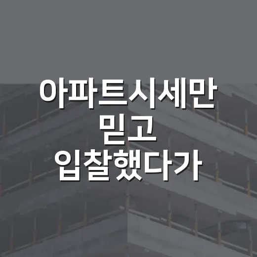 아파트시세만 믿고 입찰했다가 잔금 앞에서 식은땀 난 이야기 - 요약