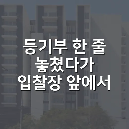 등기부 한 줄 놓쳤다가 입찰장 앞에서 접은 날의 진짜 이야기 - 요약