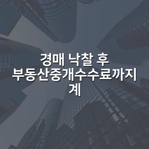 경매 낙찰 후 부동산중개수수료까지 계산해봤더니 빠지는 돈이 꽤 컸습니다 - 요약