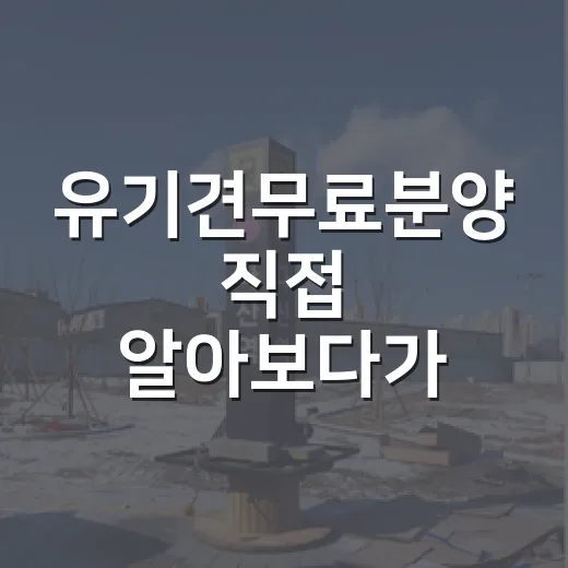 유기견무료분양 직접 알아보다가 입찰장 생각난 진짜 이야기 - 요약