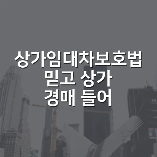 상가임대차보호법 믿고 상가 경매 들어갔다가 현장에서 식은땀 난 이야기 - 요약