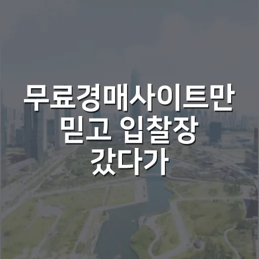 무료경매사이트만 믿고 입찰장 갔다가 놓칠 뻔한 것들 - 요약