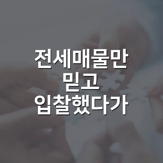 전세매물만 믿고 입찰했다가 잔금 앞에서 식은땀 난 이야기 - 요약