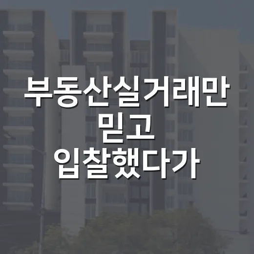 부동산실거래만 믿고 입찰했다가 현장에서 식은땀 난 이야기 - 요약
