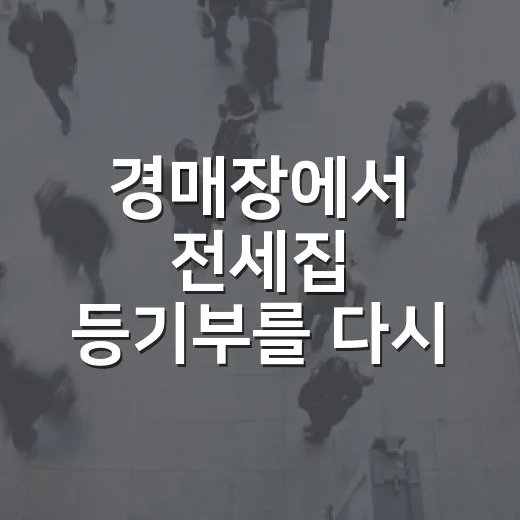 경매장에서 전세집 등기부를 다시 보니, 전세계약주의사항은 계약 전날 끝나지 않았습니다 - 요약