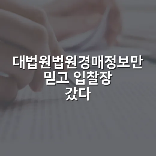 대법원법원경매정보만 믿고 입찰장 갔다가 등기부 다시 본 이야기 - 요약