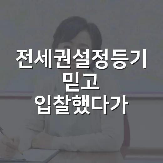 전세권설정등기 믿고 입찰했다가 배당표 앞에서 식은땀 난 이야기 - 요약