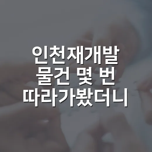 인천재개발 물건 몇 번 따라가봤더니 초보가 놓치는 게 보였습니다 - 요약