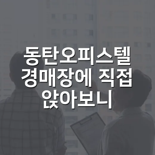 동탄오피스텔 경매장에 직접 앉아보니 숫자보다 먼저 보인 것들 - 요약