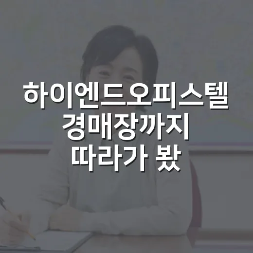 하이엔드오피스텔 경매장까지 따라가 봤더니 숫자보다 분위기가 먼저 흔들렸다 - 요약