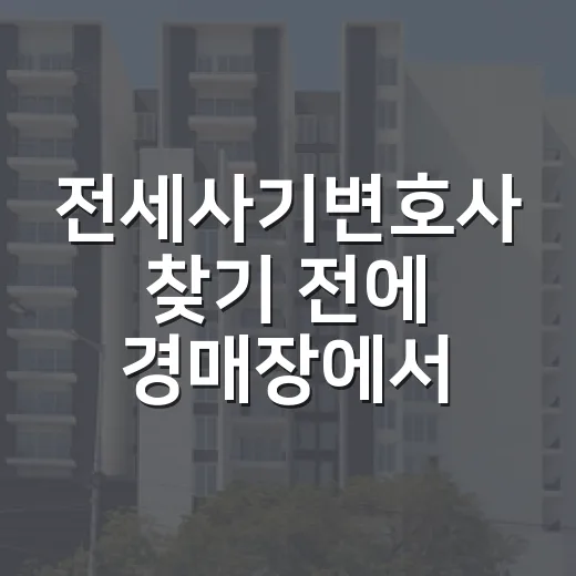 전세사기변호사 찾기 전에 경매장에서 먼저 확인한 것들 - 요약