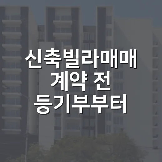 신축빌라매매 계약 전 등기부부터 까봤더니 보이는 것들 - 요약