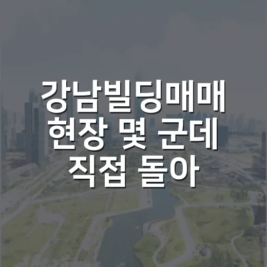 강남빌딩매매 현장 몇 군데 직접 돌아봤더니 숫자보다 무서운 게 보였습니다 - 요약