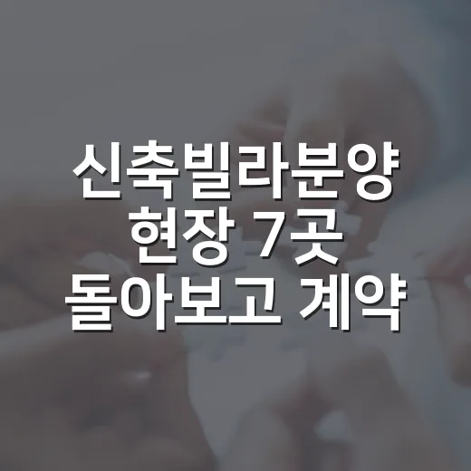 신축빌라분양 현장 7곳 돌아보고 계약 직전 멈춘 진짜 이유 - 요약