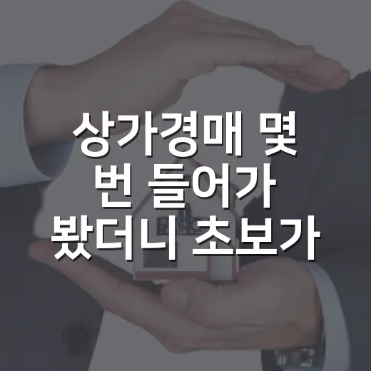 상가경매 몇 번 들어가 봤더니 초보가 제일 먼저 깨지는 지점 - 요약