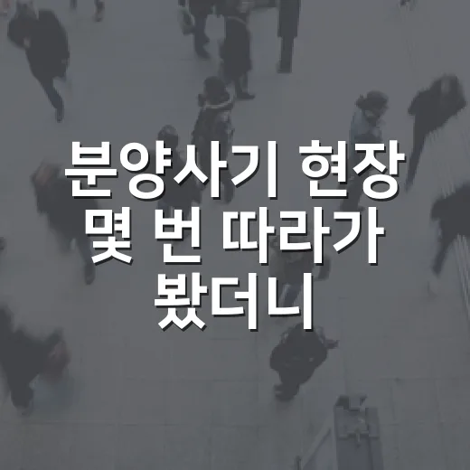 분양사기 현장 몇 번 따라가 봤더니 초보가 가장 먼저 속는 지점 - 요약